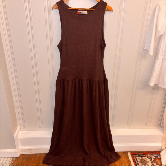 Free People Dresses & Skirts - NWT free people beach large brown textured sleeveless maxi dress minimalist boho